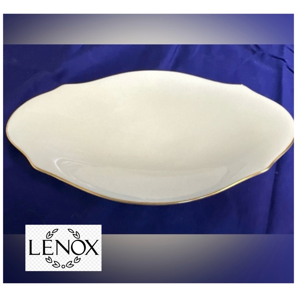 Lenox Avalon 9" Candy Relish Nut Dish Cream w Gold Trim
